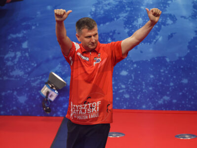 Krzysztof Ratajski during the 2022 PDC World Matchplay at The Winter Gardens, Blackpool, United Kingdom on 16th July 2022