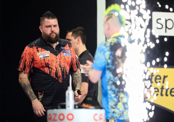 Michael Smith on Peter Wright frosty handshake  " He took his frustrations out one"