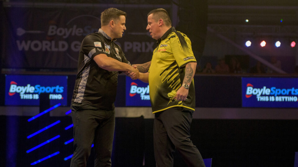 Van Gerwen powers through as Chisnall and Clayton falter on day two of World Grand Prix