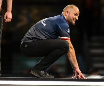 Thibault Tricole playing at the World Darts Championship.
