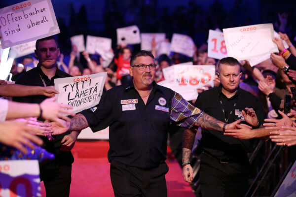 Glory for Chisnall at Players Championships 6 but Anderson forced out injured 