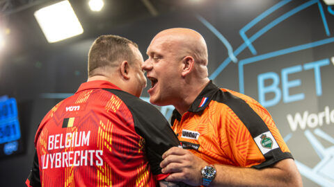 Kim Huybrechts and Dimitri van den Bergh enjoyed shutting Michael van Gerwen up “Normally he has the biggest mouth on the whole ProTour”