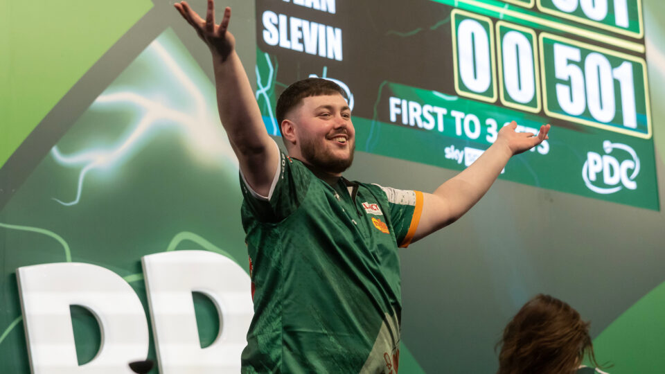 Michael van Gerwen and Dylan Slevin turn Alexandra Palace Green on day 6 of Paddy Power World Darts Championship