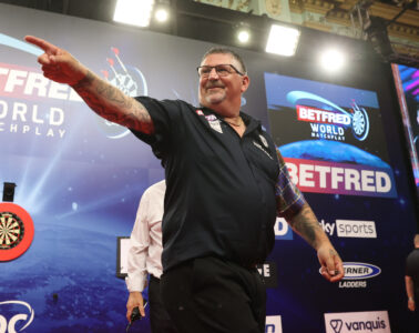 Gary Anderson during the Betfred World Matchplay Darts at Winter Gardens, Blackpool, United Kingdom on 20 July 2025.