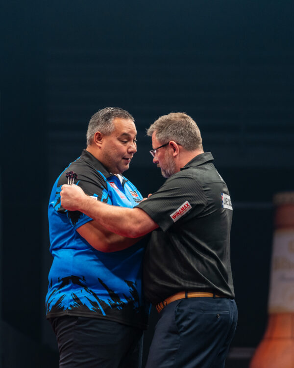 Dirk van Duijvenbode with Fireworks at the German Darts Championship