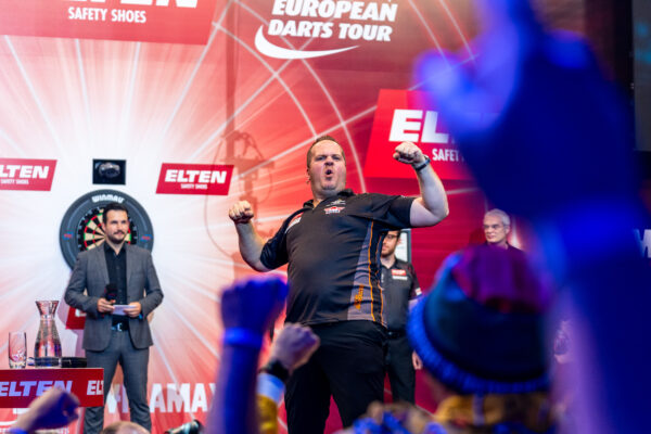 Dirk van Duijvenbode with Fireworks at the German Darts Championship