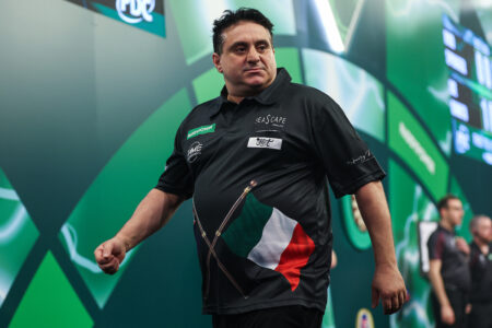 Joe Comito on stage at the Paddy Power World Darts Championship.