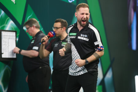 Danny Noppert on stage at the Paddy Power World Darts Championship.
