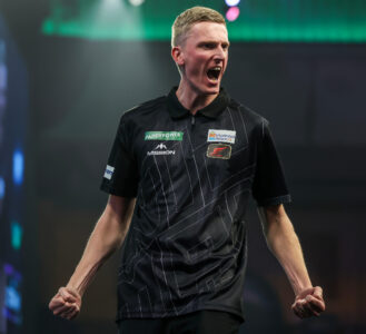 Wessel Nijman on stage during the 2026 Paddy Power World Darts Championship.
