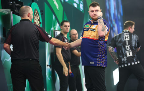 Josh Rock on stage at the Paddy Power World Darts Championship.
