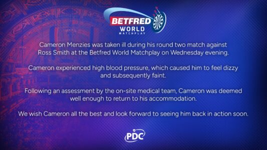 Cameron Menzies 2026 World Matchplay