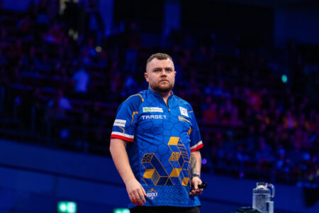 Josh Rock on stage during the 2026 European Championship.
